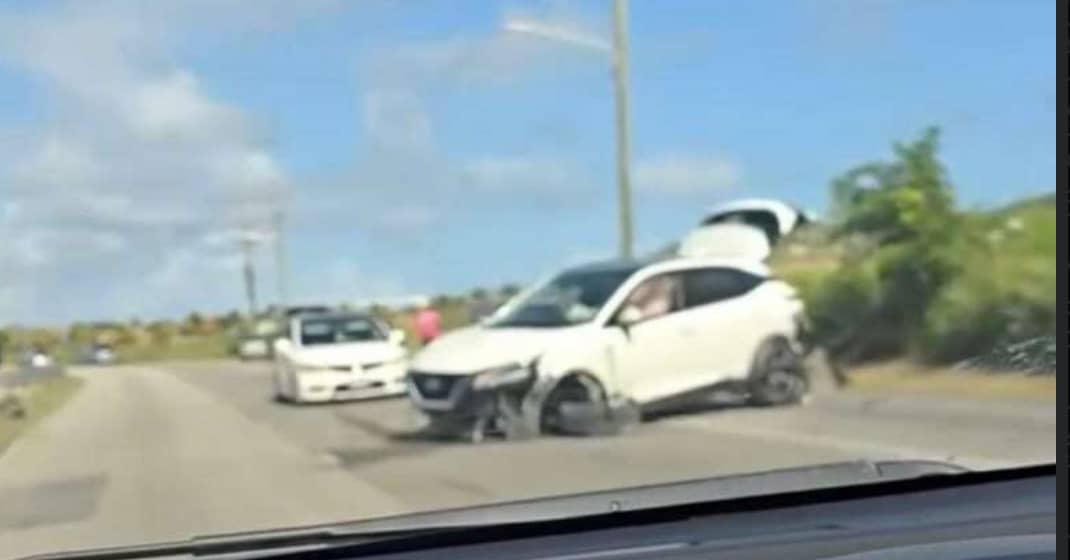 VIDEO: Police Investigate Single-Vehicle Crash on Airport Road