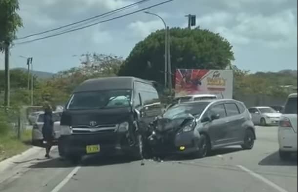 VIDEO: Taxi and Rental Car Collide Near Golden Grove Playing Field