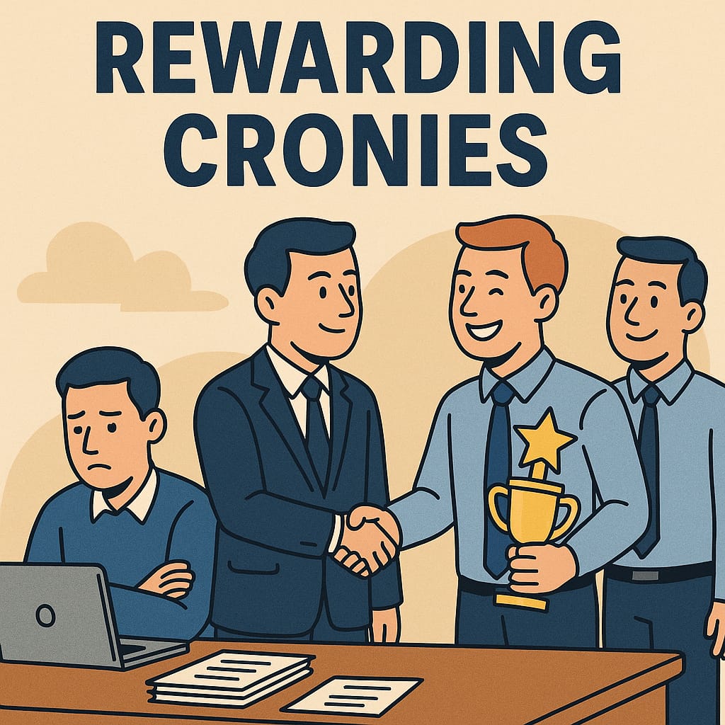 LETTER: Why do many managers reward their friends & cronies & overlook those who really deserves the rewards.