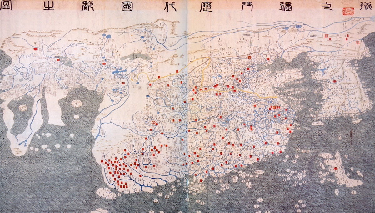 Global historic story in an ancient Chinese map