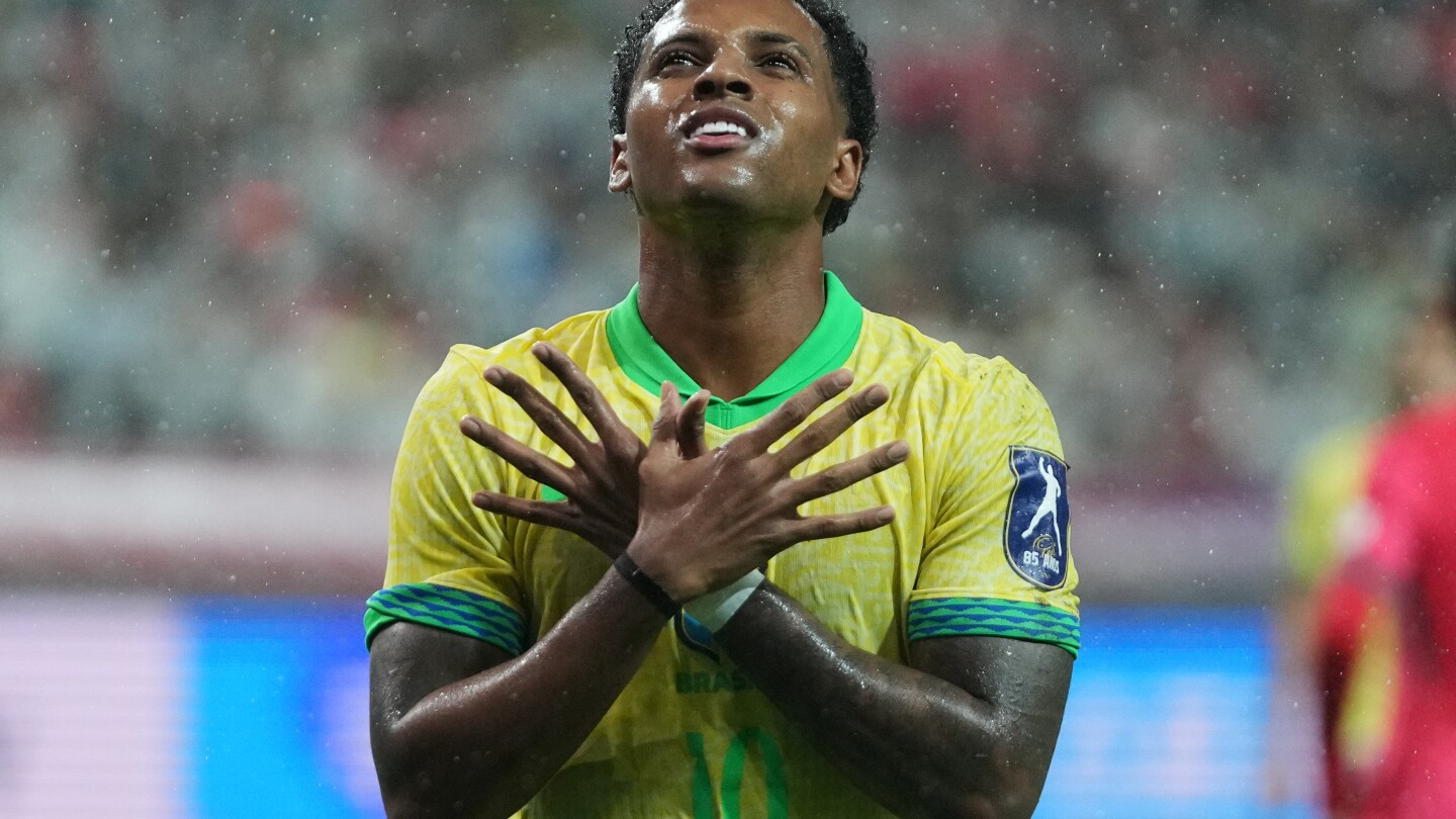 Estevao and Rodrygo score 2 goals each as Brazil overpowers South Korea 5-0