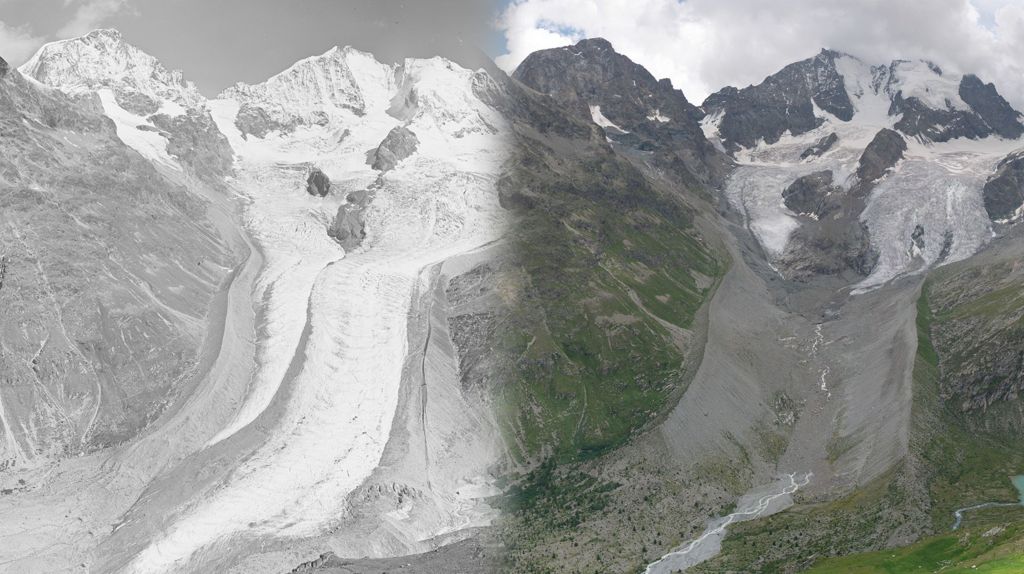 The before and after images showing glaciers vanishing before our eyes