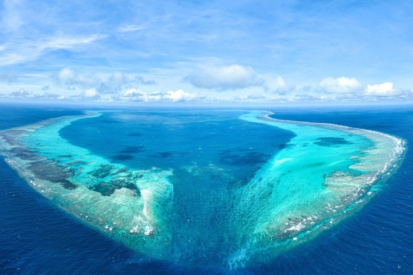 Aerial view of China’s Huangyan Island in South China Sea