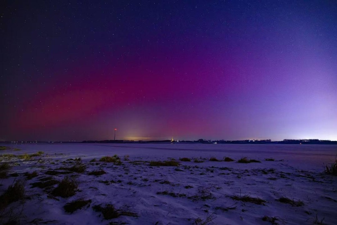 Stunning aurora borealis observed over farm in Heilongjiang