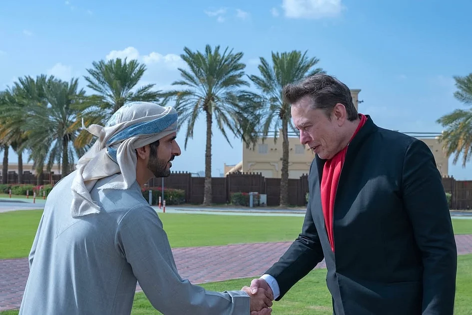 Dubai: Sheikh Hamdan takes Elon Musk for a drive in the city