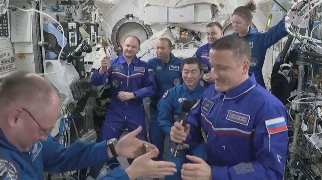 Watch: ISS crew exchanges key in change of command ceremony