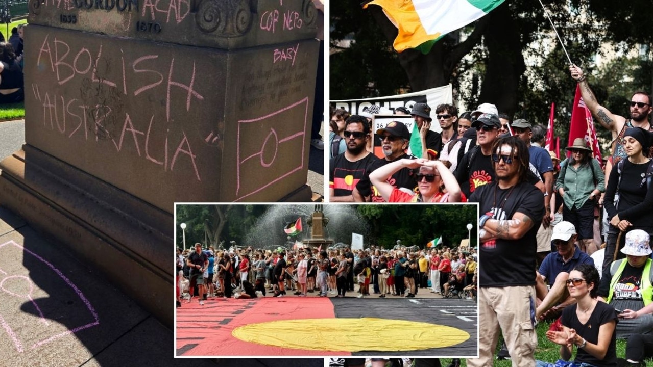 Pauline Hanson addresses pro-Australia Day march as thousands join nationwide Invasion Day protests