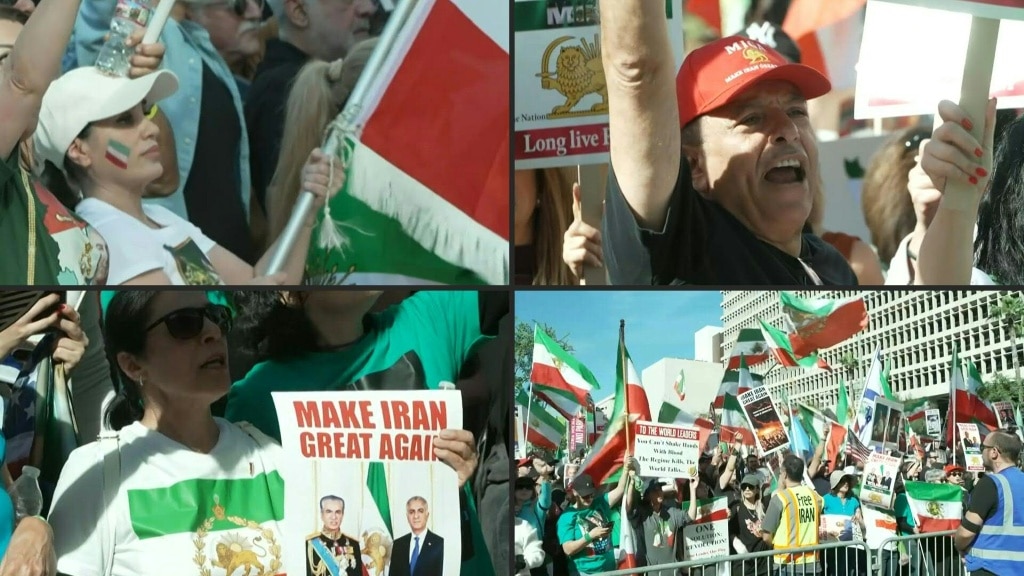 Thousands march in US to back Iranian anti-government protesters
