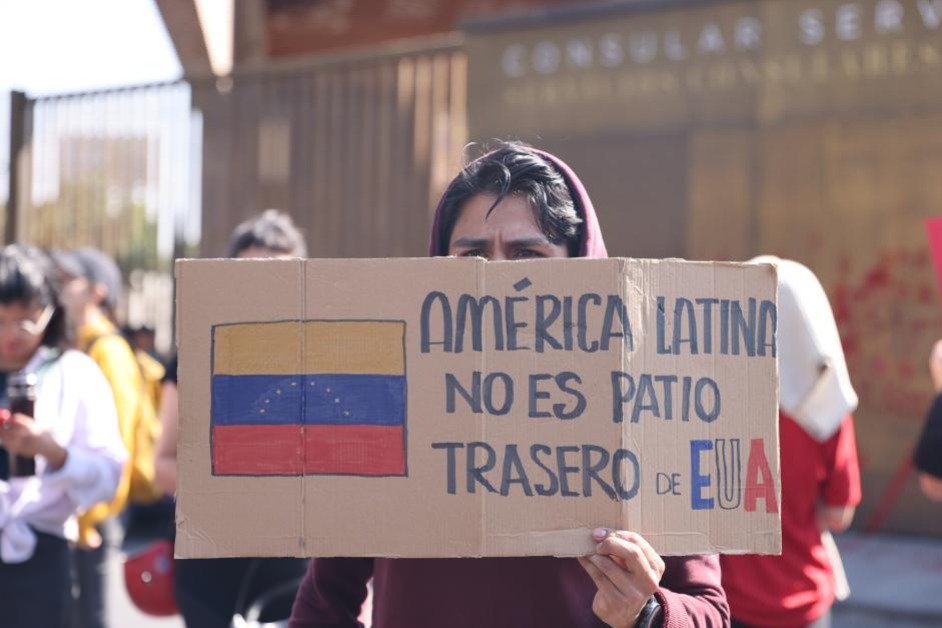 People protest outside US Embassy in Mexico City
