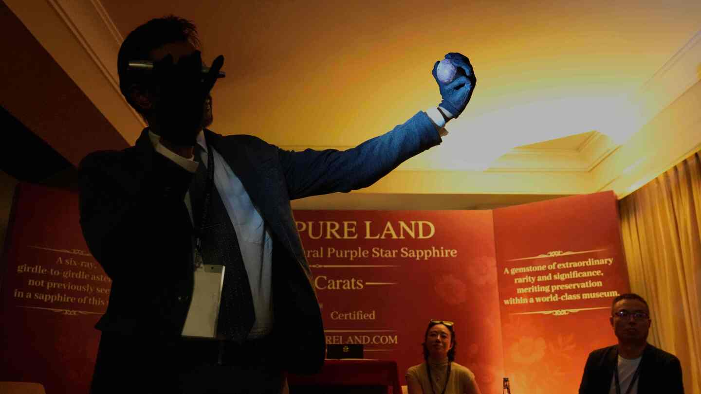 Sri Lanka unveils a rare purple star sapphire claimed to be the biggest of its kind