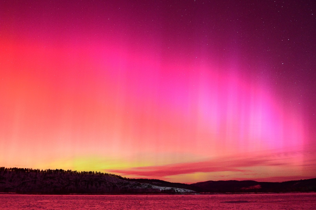 Aurora seen in Beiji village of Mohe, NE China