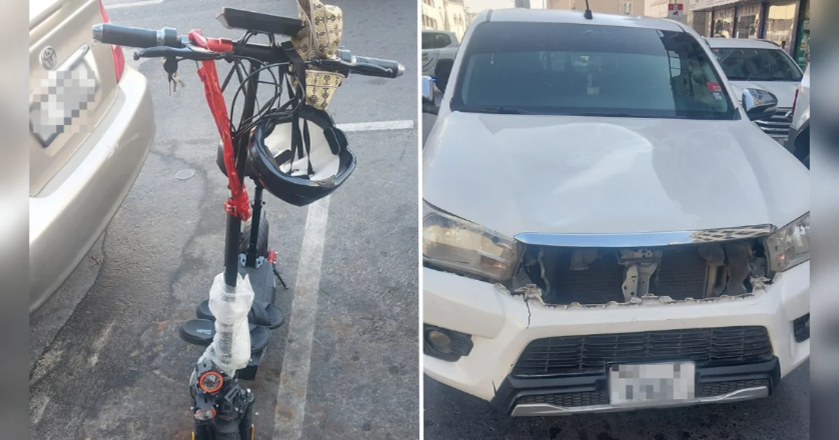 Dubai scooter rider seriously injured after colliding with car; police issue advisory