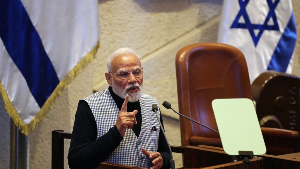 Modi flatters Netanyahu, assures support to Israel in landmark Knesset address