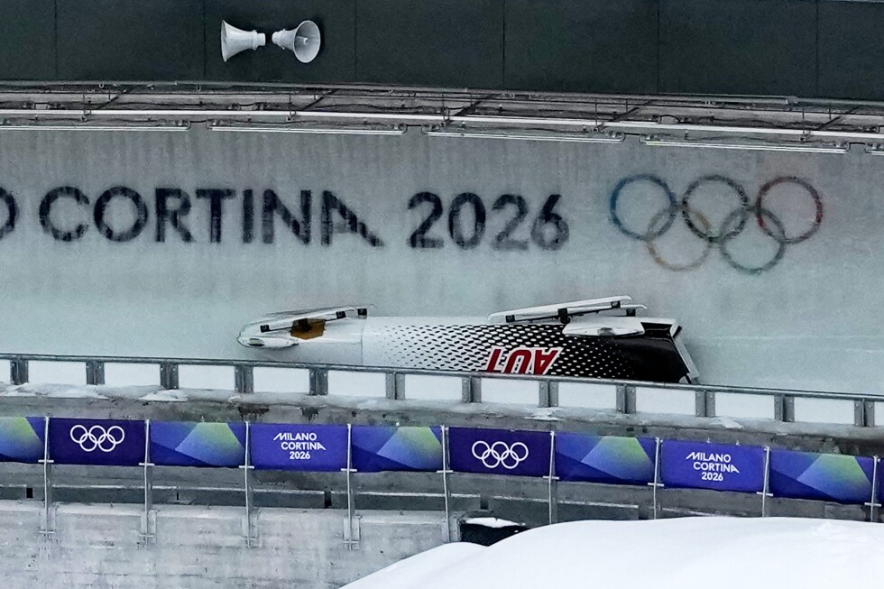 Germany’s Johannes Lochner storms to a big lead midway through Olympic four-man bobsled