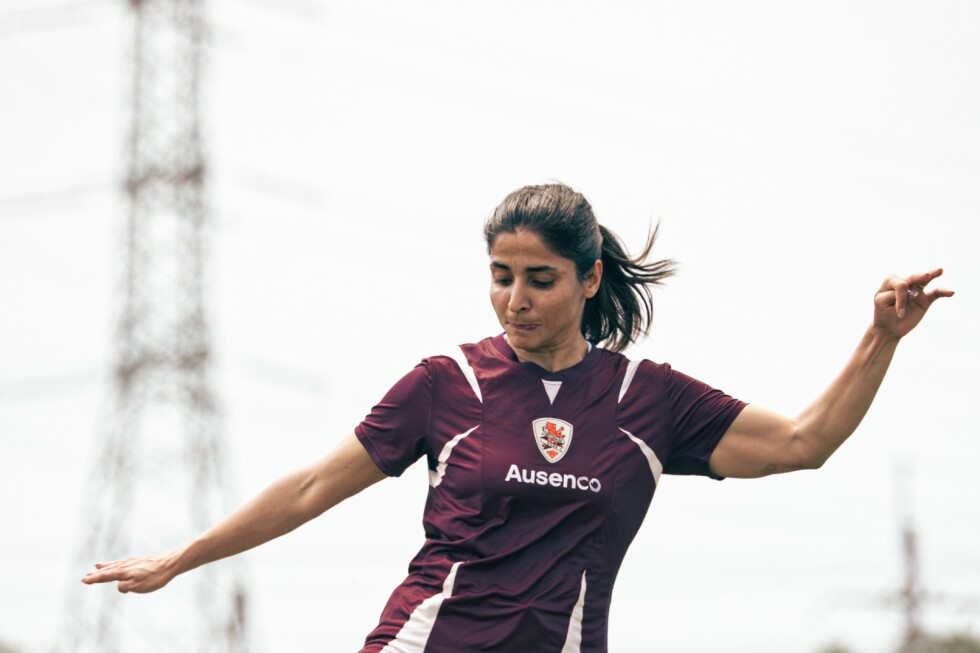 Iranian women soccer players granted asylum in Australia are pictured training in Brisbane