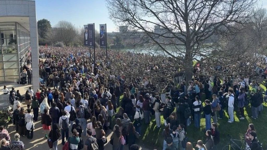 Thousands of students rally after woman’s explicit images circulated