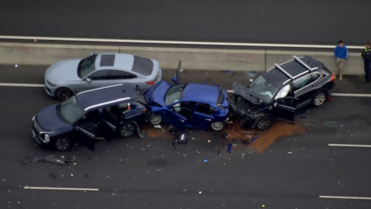 Boy, 12, dies in hospital days after five cars collide in horror crash on Melbourne’s Monash Freeway