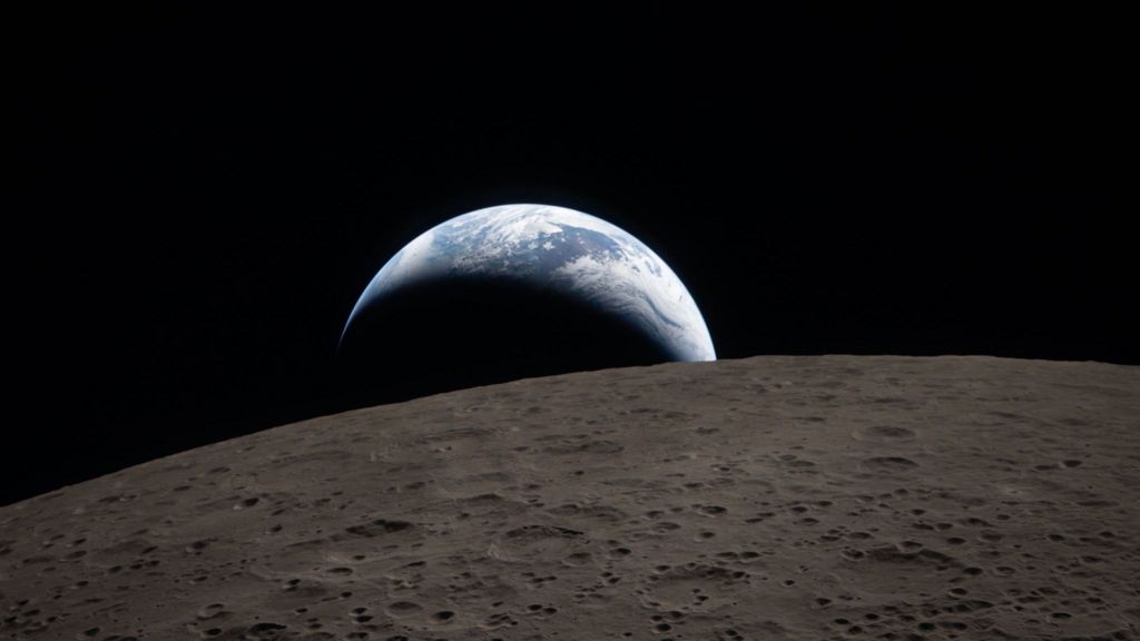 Earthset and a solar eclipse: Nasa releases first images from Moon fly-by