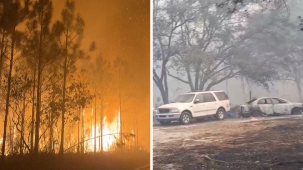 Hundreds of wildfires burn across Florida and Georgia