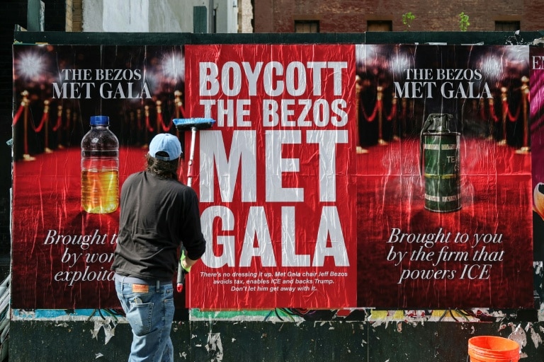 Anti-Bezos campaign urges Met Gala boycott in New York