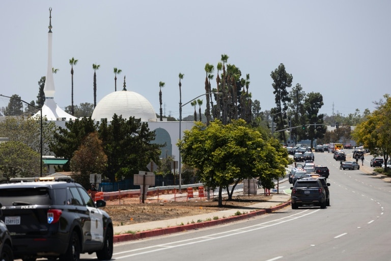 Three killed in San Diego mosque shooting, two attackers dead
