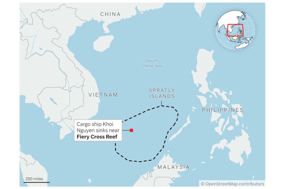 Search for 17 missing crew after Vietnamese cargo ship sinks in South China Sea