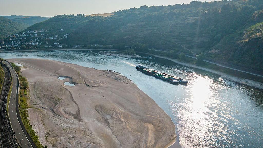 Rhine falls to record low levels as drought strains Europe’s rivers