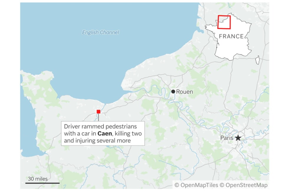 Car rams pedestrians in northern France, killing 2 and injuring 9 before suspected driver’s arrest