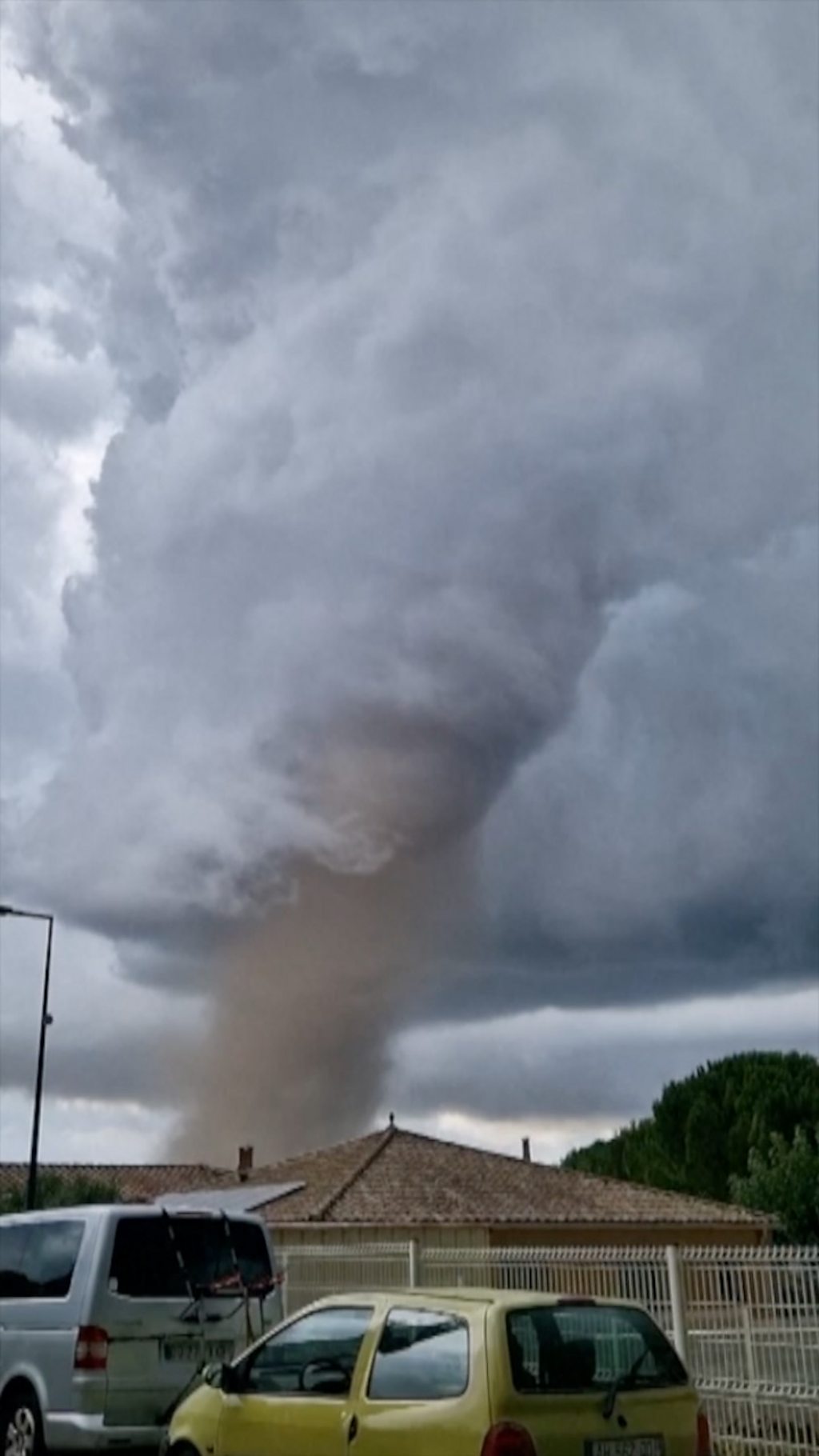 Moment tornado tears through southern France