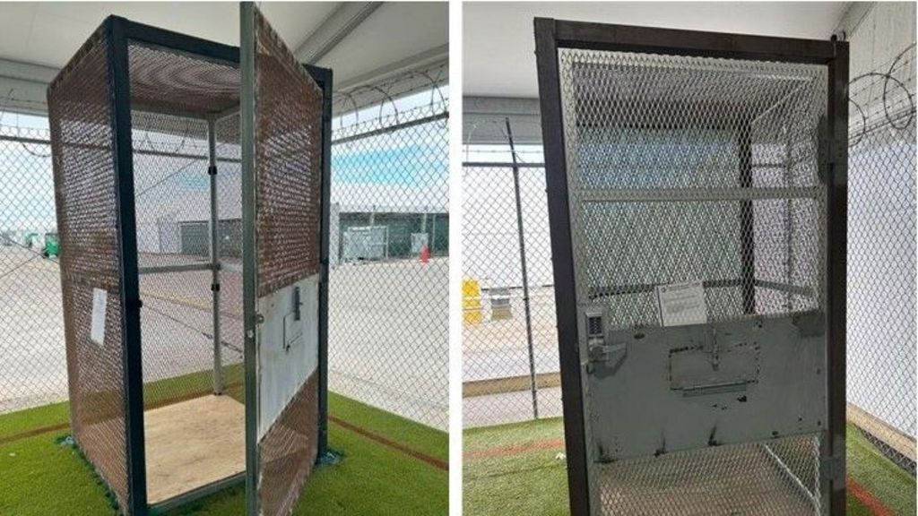 Immigrants held in small outdoor cages at ‘Alligator Alcatraz’ in Florida, investigators find