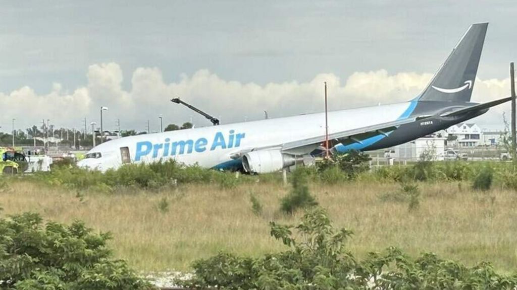 Aftermath of fatal Amazon cargo plane crash at Miami airport