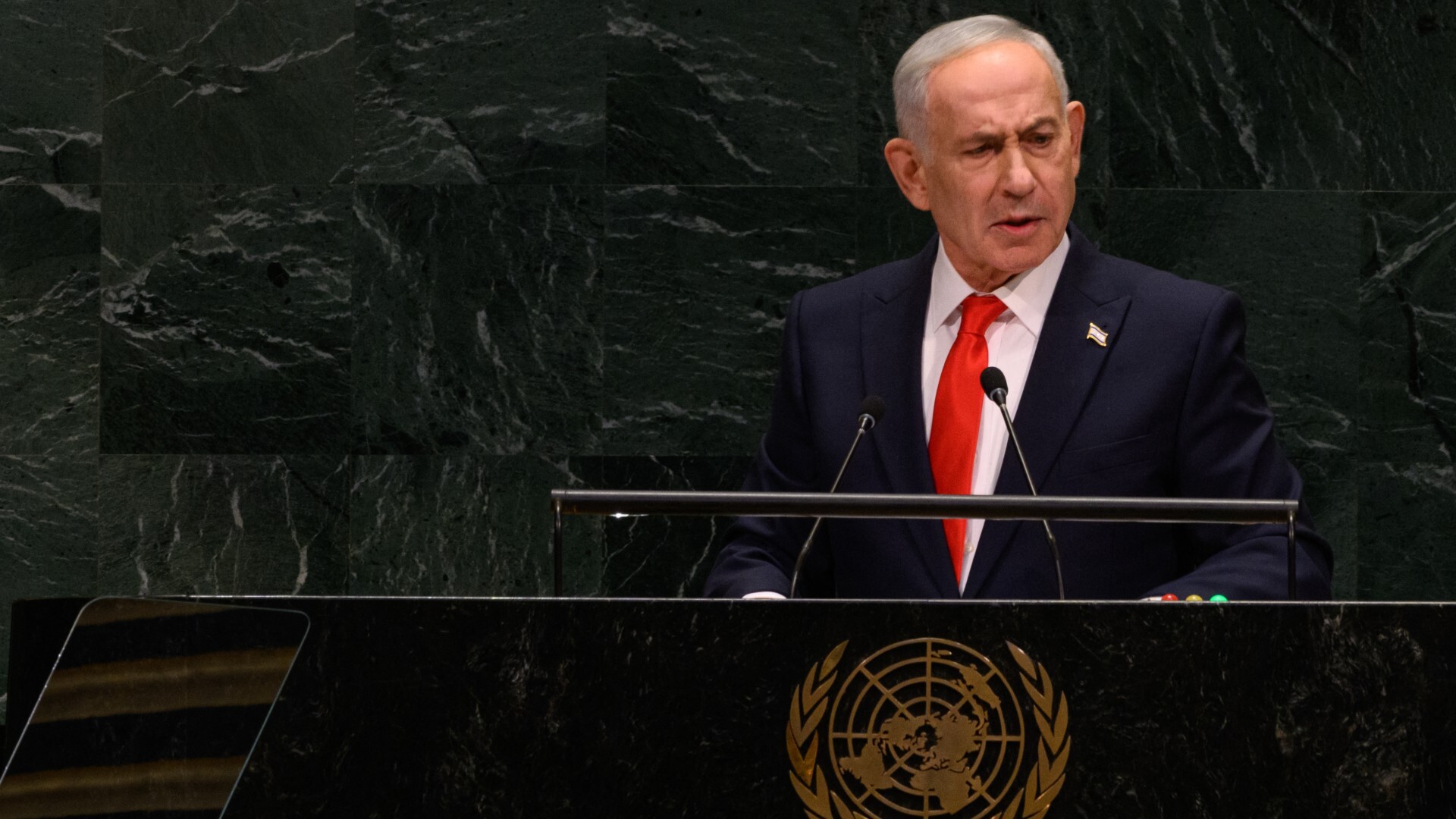 Netanyahu paints Israel’s critics as ‘antisemites’ in angry UN speech to near-empty hall